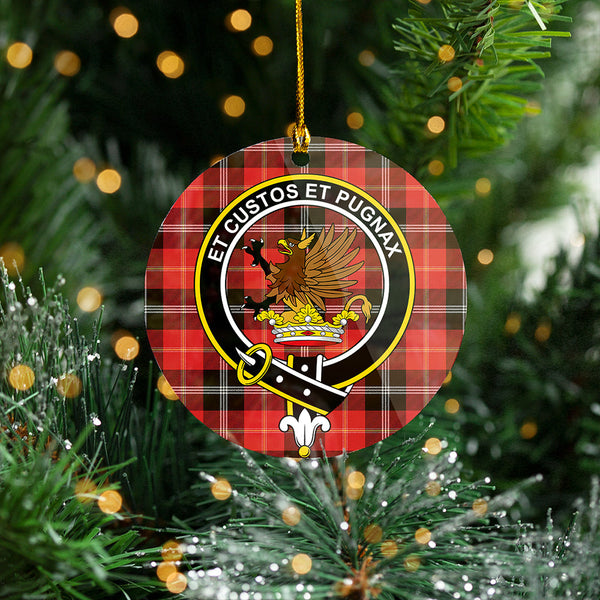 Marjoribanks Weathered Clan Badge Tartan Plastic Christmas Ornaments