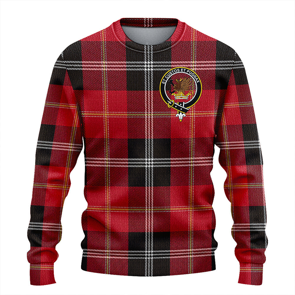 Marjoribanks Weathered Clan Badge Tartan Knitted Sweater