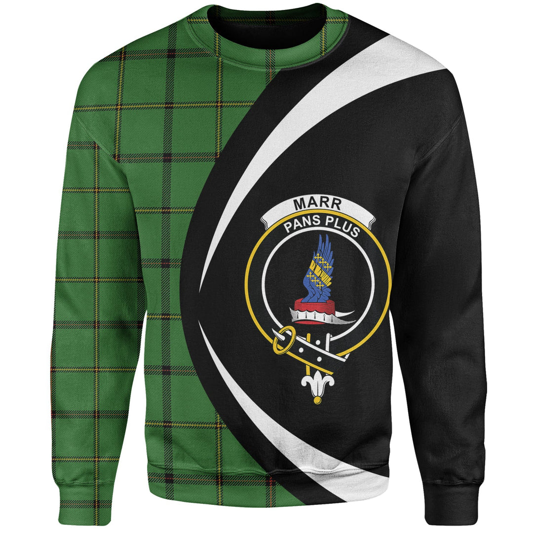 Marr Ancient Clan Badge Tartan Sweatshirt Circle Style Personalized