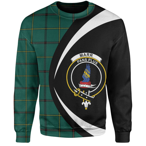 Marr Modern Clan Badge Tartan Sweatshirt Circle Style Personalized