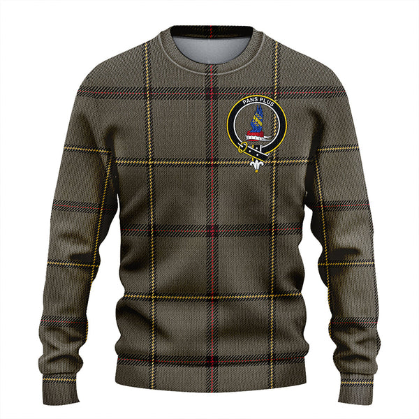 Marr Weathered Clan Badge Tartan Knitted Sweater