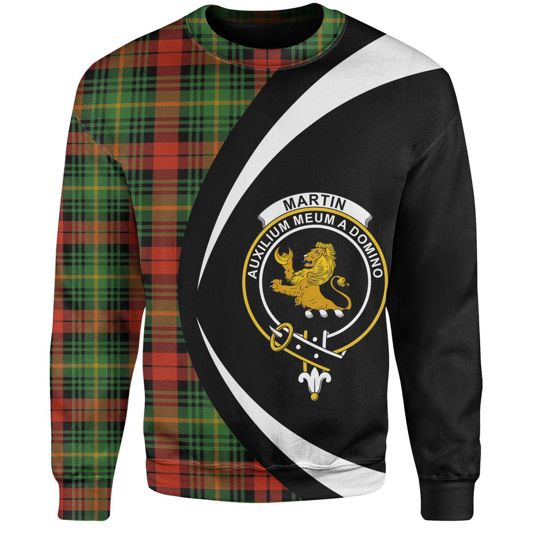 Martin Ancient Clan Badge Tartan Sweatshirt Circle Style Personalized