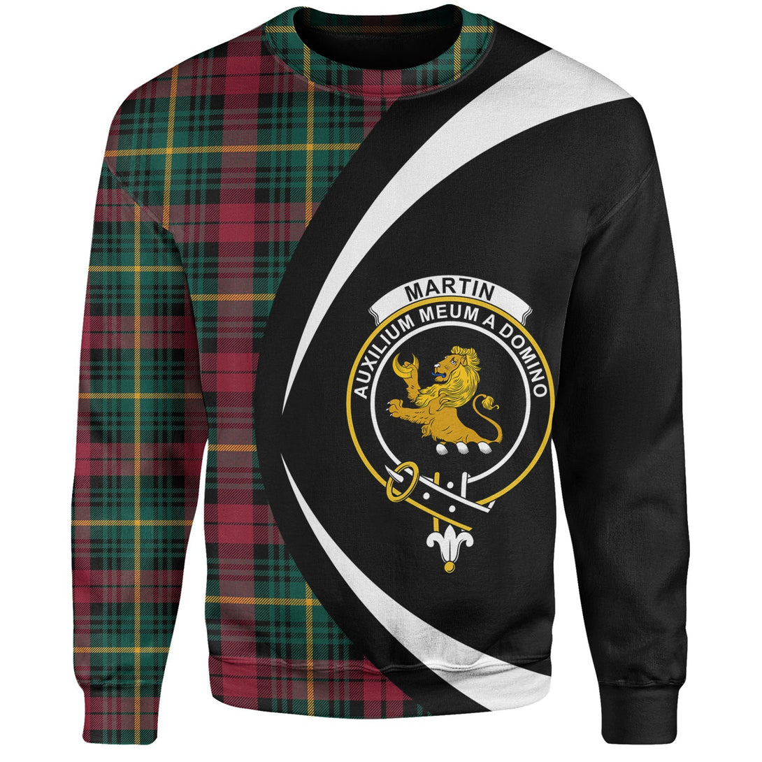 Martin Modern Clan Badge Tartan Sweatshirt Circle Style Personalized