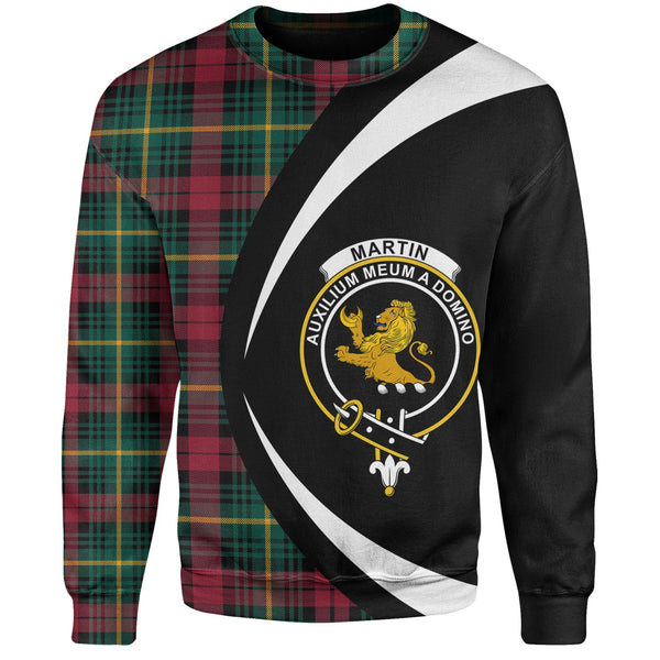 Martin Modern Clan Badge Tartan Sweatshirt Circle Style Personalized