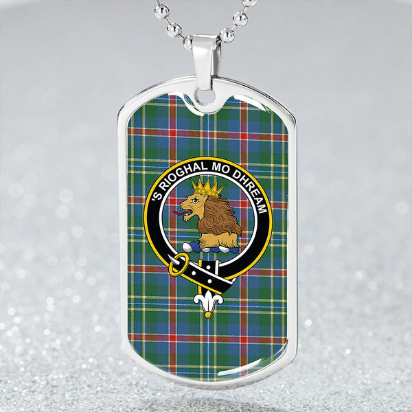 Mary, Queen of Scots Ancient Clan Badge Classic Tartan Dog Tag Necklace