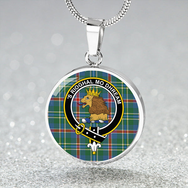 Mary, Queen of Scots Ancient Clan Badge Tartan Classic Circle Necklace