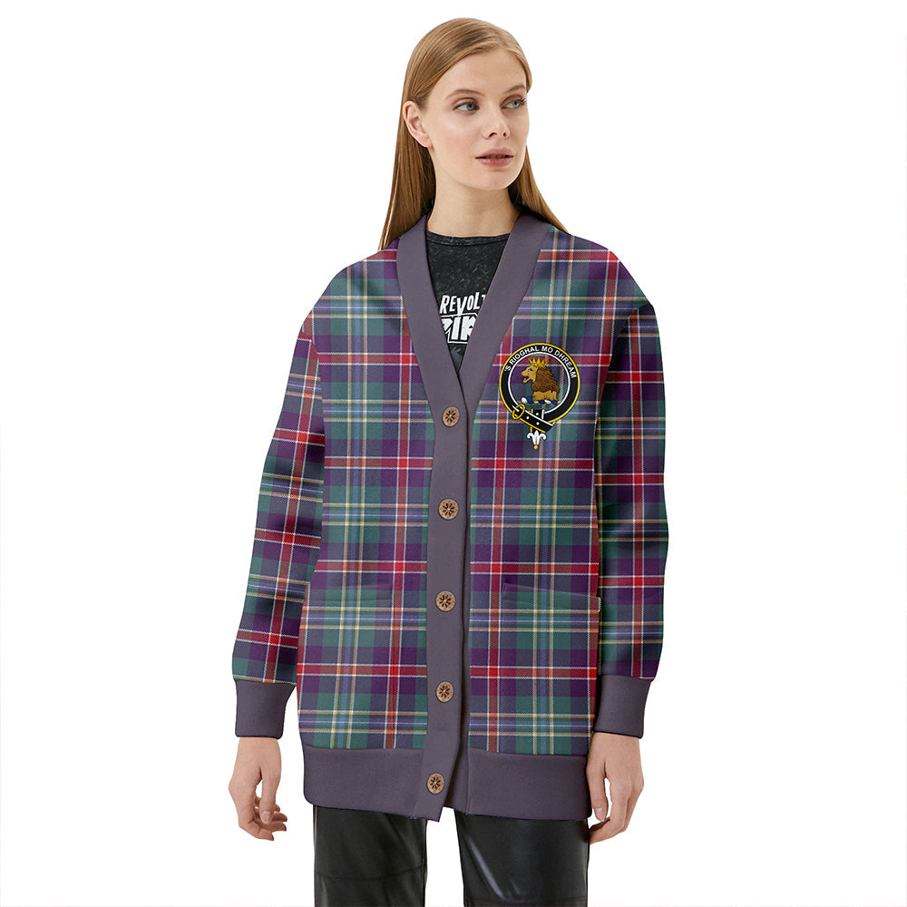 Mary, Queen of Scots Weathered Clan Badge Tartan V-neck Cardigan