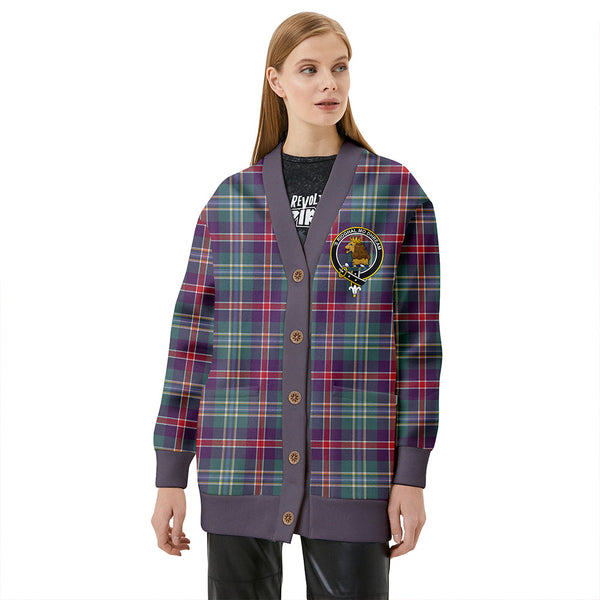 Mary, Queen of Scots Weathered Clan Badge Tartan V-neck Cardigan