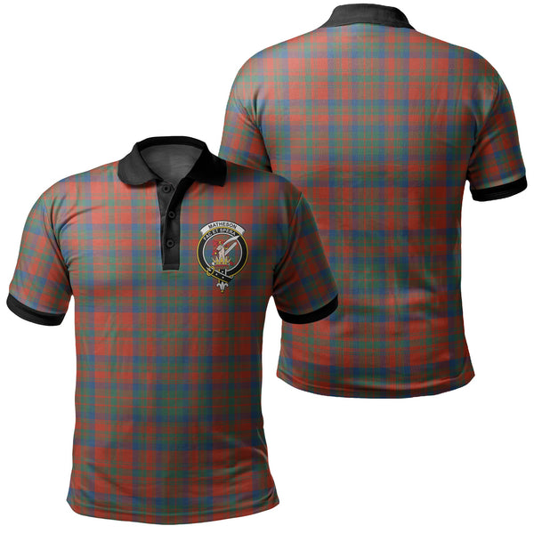 Matheson Ancient Tartan Crest Polo Shirt Black Neck 2 Style