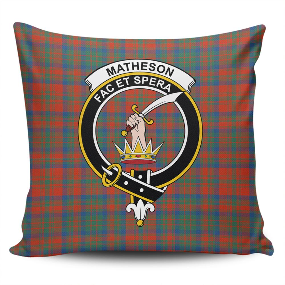 Matheson Ancient Tartan Classic Crest Pillow Cover