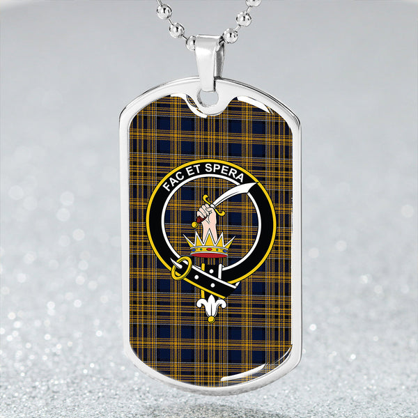 Matheson Blue; Hunting Modern Clan Badge Classic Tartan Dog Tag Necklace