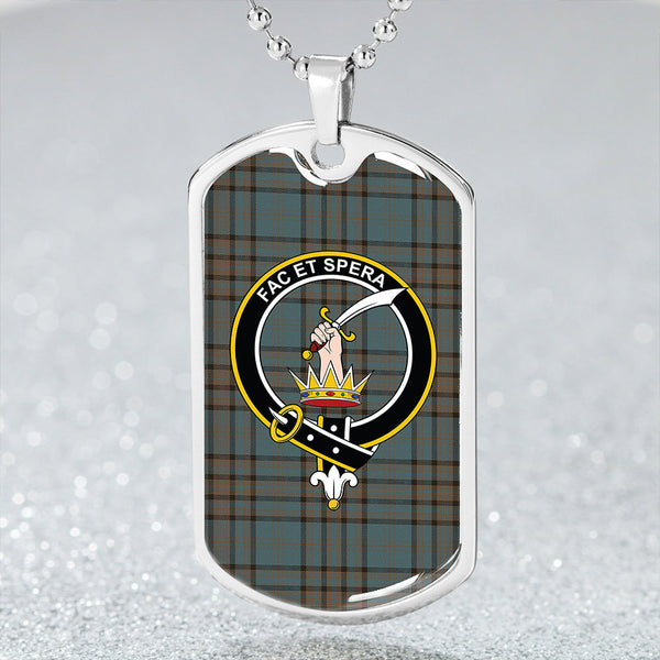 Matheson Hunting Weathered Clan Badge Classic Tartan Dog Tag Necklace