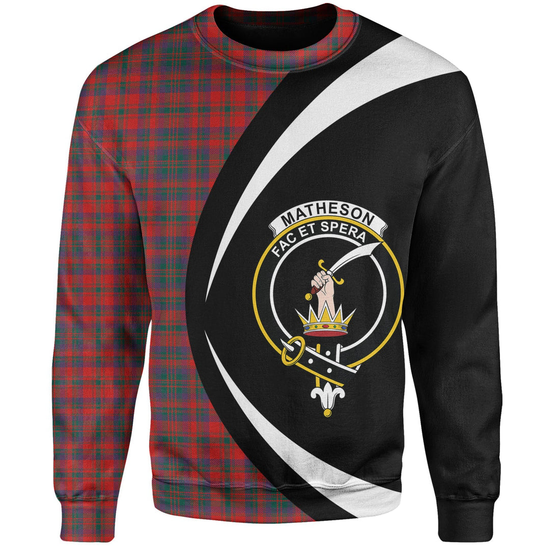 Matheson Modern Clan Badge Tartan Sweatshirt Circle Style Personalized