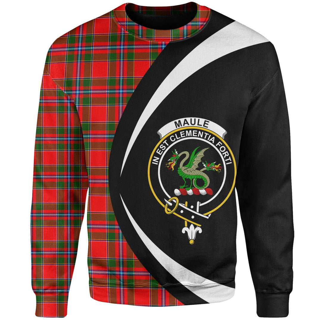 Maule Clan Badge Tartan Sweatshirt Circle Style Personalized