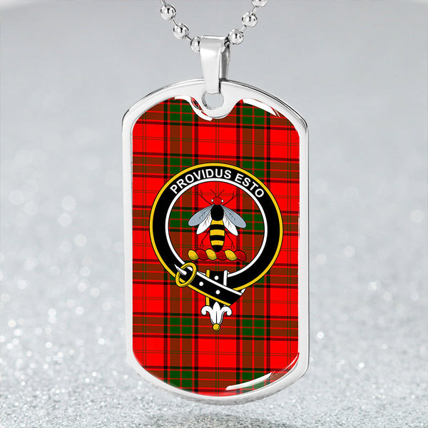 Maxtone Clan Badge Classic Tartan Dog Tag Necklace