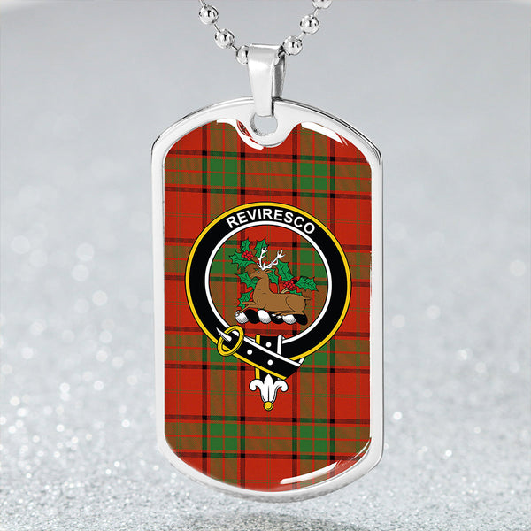 Maxwell Ancient Clan Badge Classic Tartan Dog Tag Necklace