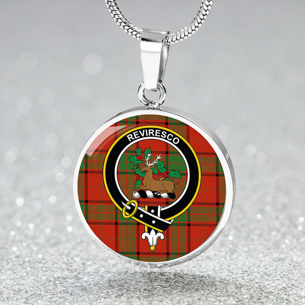 Maxwell Ancient Clan Badge Tartan Classic Circle Necklace