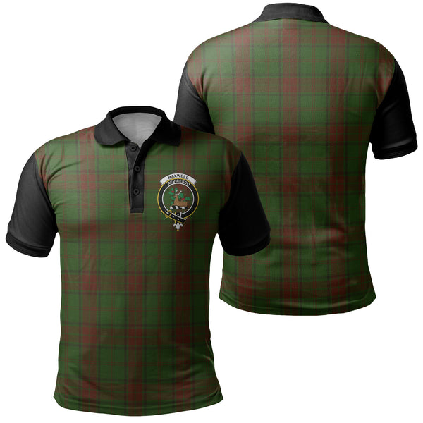 Maxwell Hunting Tartan Crest Polo Shirt Black Neck 1 Style