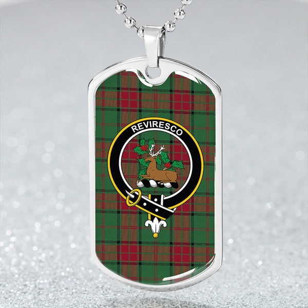 Maxwell Hunting Modern Clan Badge Classic Tartan Dog Tag Necklace