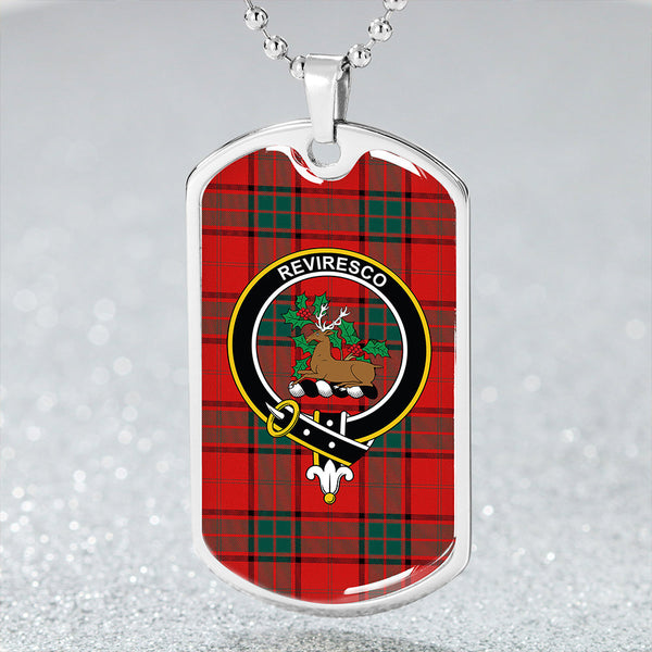 Maxwell Modern Clan Badge Classic Tartan Dog Tag Necklace