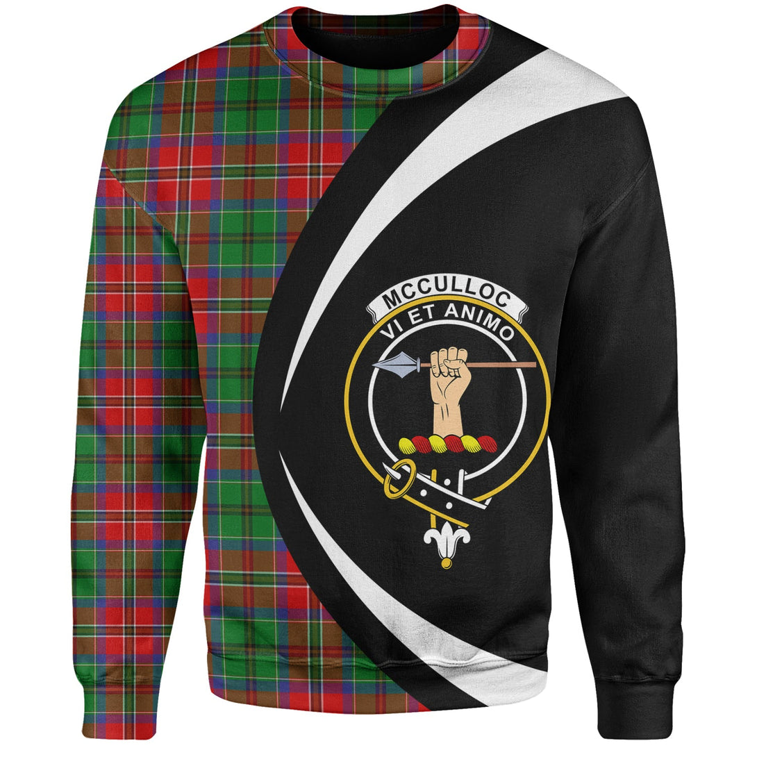 McCulloch Clan Badge Tartan Sweatshirt Circle Style Personalized