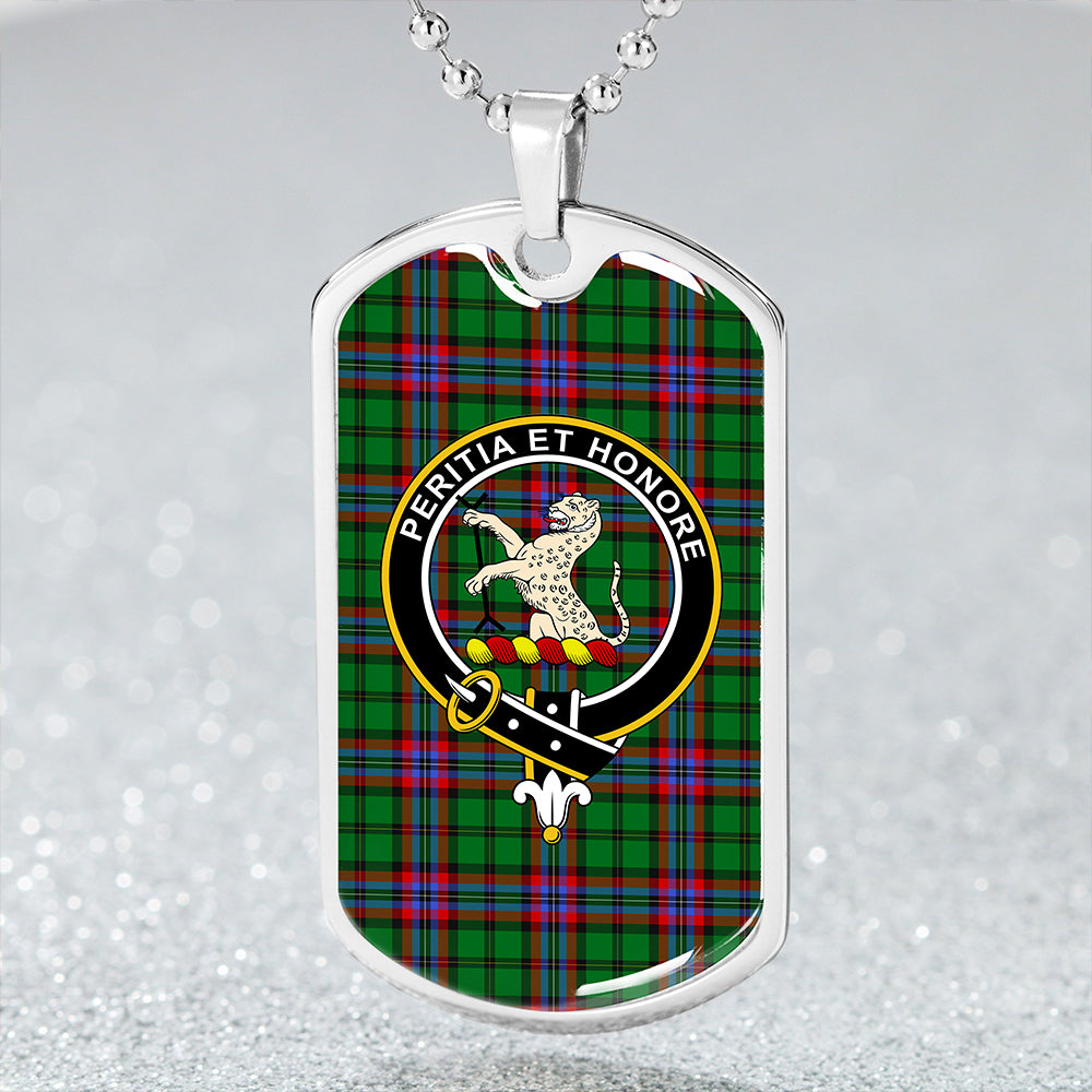 McGeachie Clan Badge Classic Tartan Dog Tag Necklace