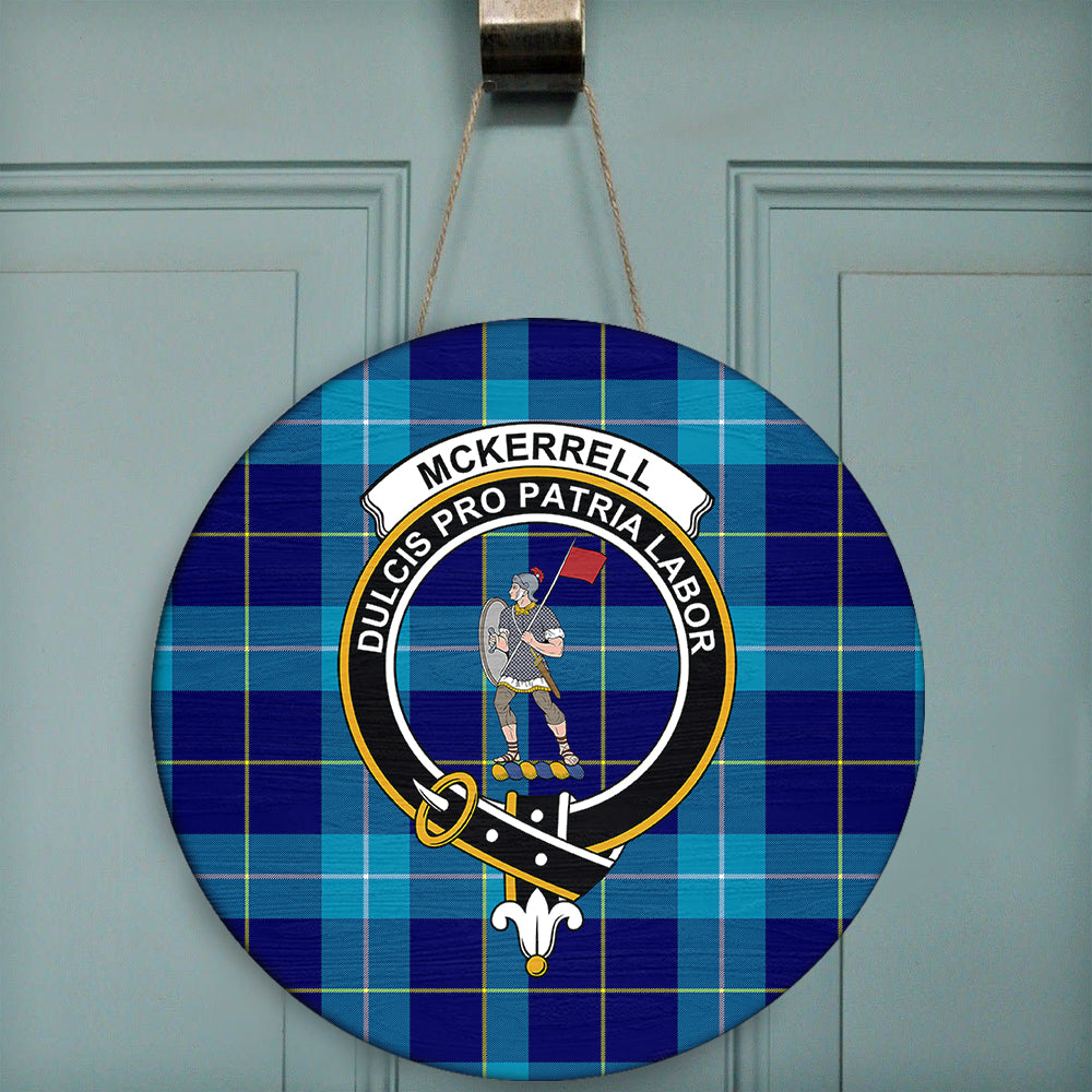 McKerrell Tartan Classic Crest Round Wooden Sign