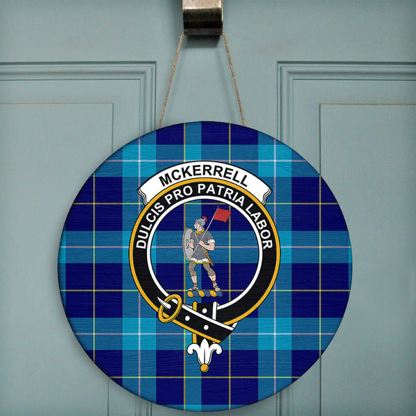 McKerrell Tartan Classic Crest Round Wooden Sign