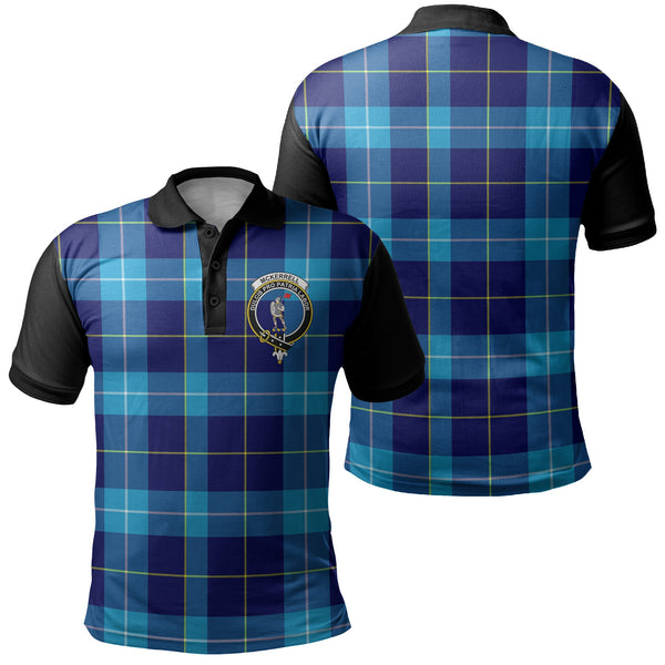 McKerrell Tartan Crest Polo Shirt Black Neck 1 Style