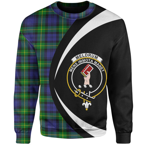 Meldrum Clan Badge Tartan Sweatshirt Circle Style Personalized