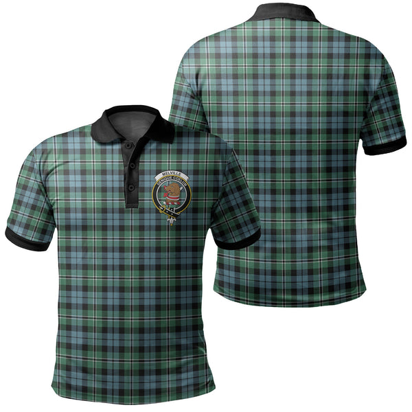 Melville Tartan Crest Polo Shirt Black Neck 2 Style