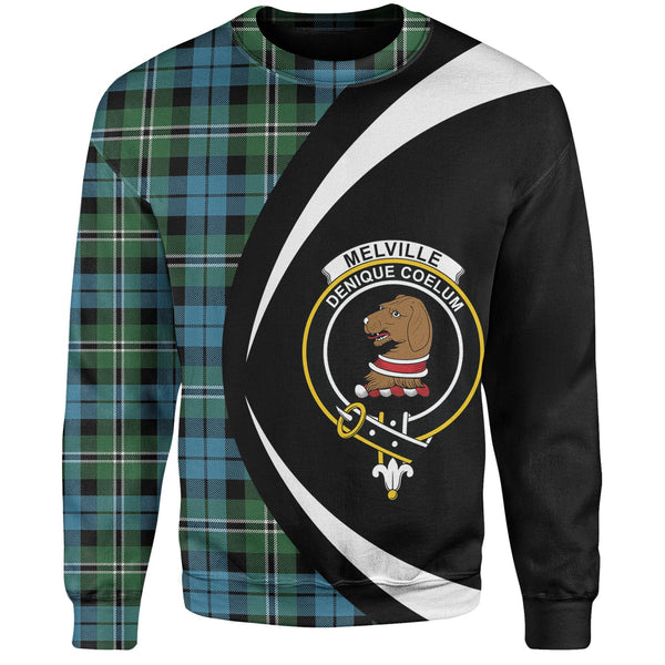 Melville Ancient Clan Badge Tartan Sweatshirt Circle Style Personalized