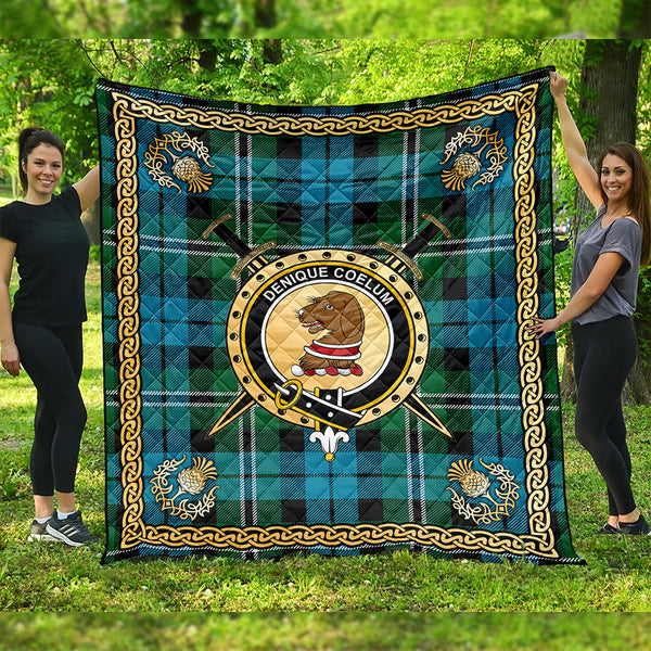 Melville Ancient Clan Badge Tartan Premium Quilt Celtic Shield