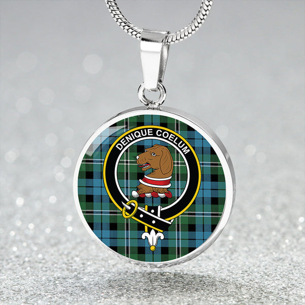 Melville Ancient Clan Badge Tartan Classic Circle Necklace