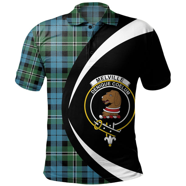 Melville Ancient Clan Badge Tartan Polo Shirt Circle Style Personalized