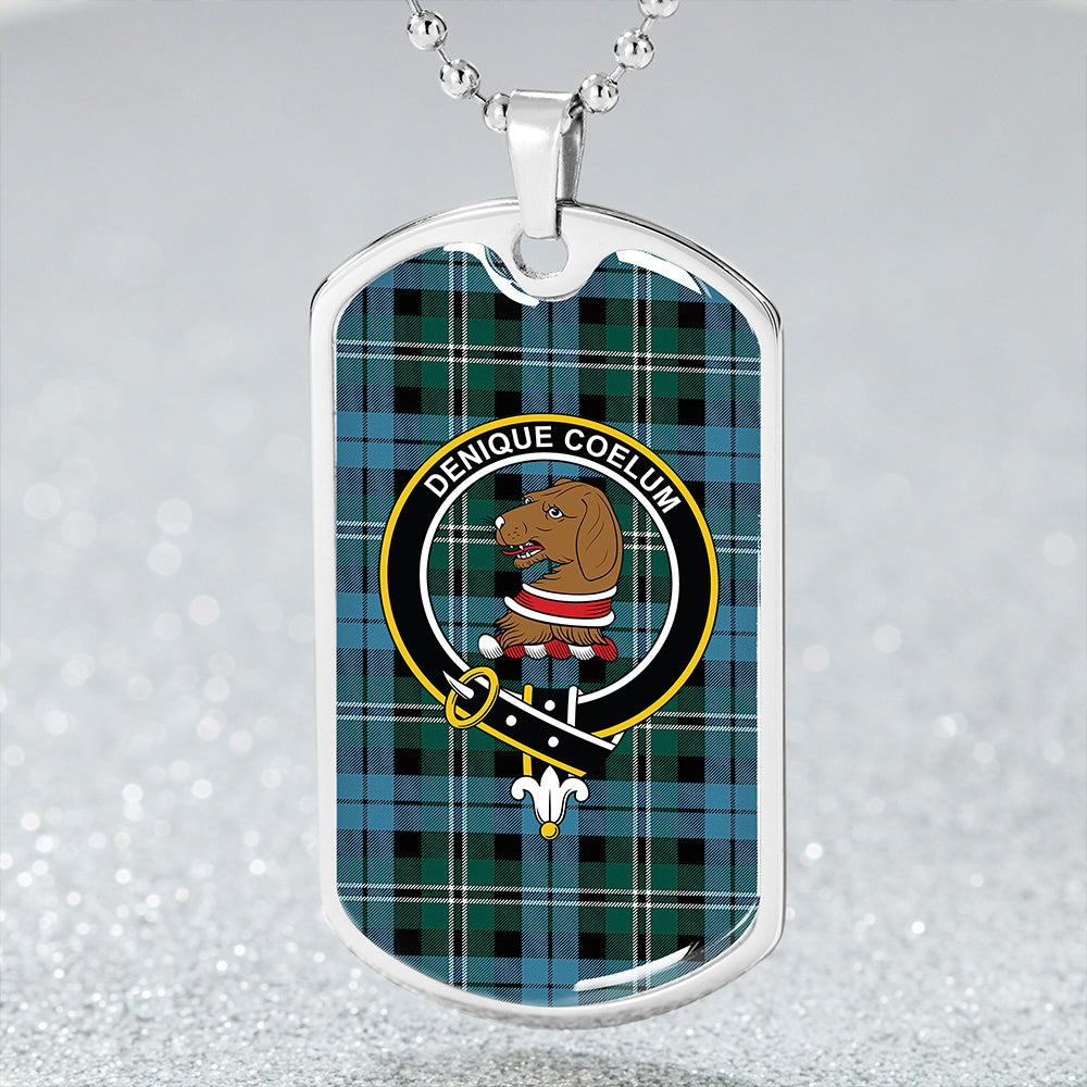 Melville Modern Clan Badge Classic Tartan Dog Tag Necklace