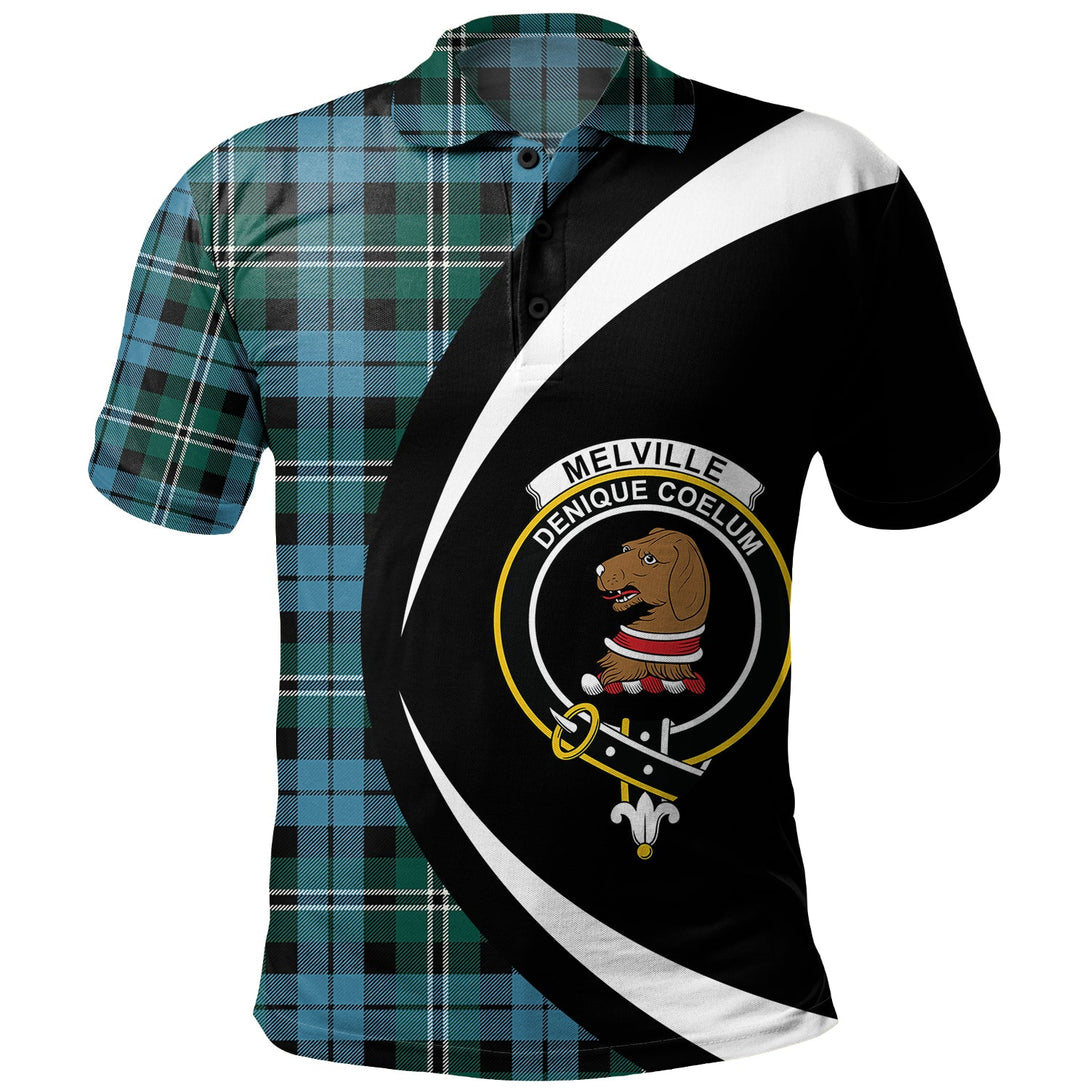 Melville Modern Clan Badge Tartan Polo Shirt Circle Style Personalized