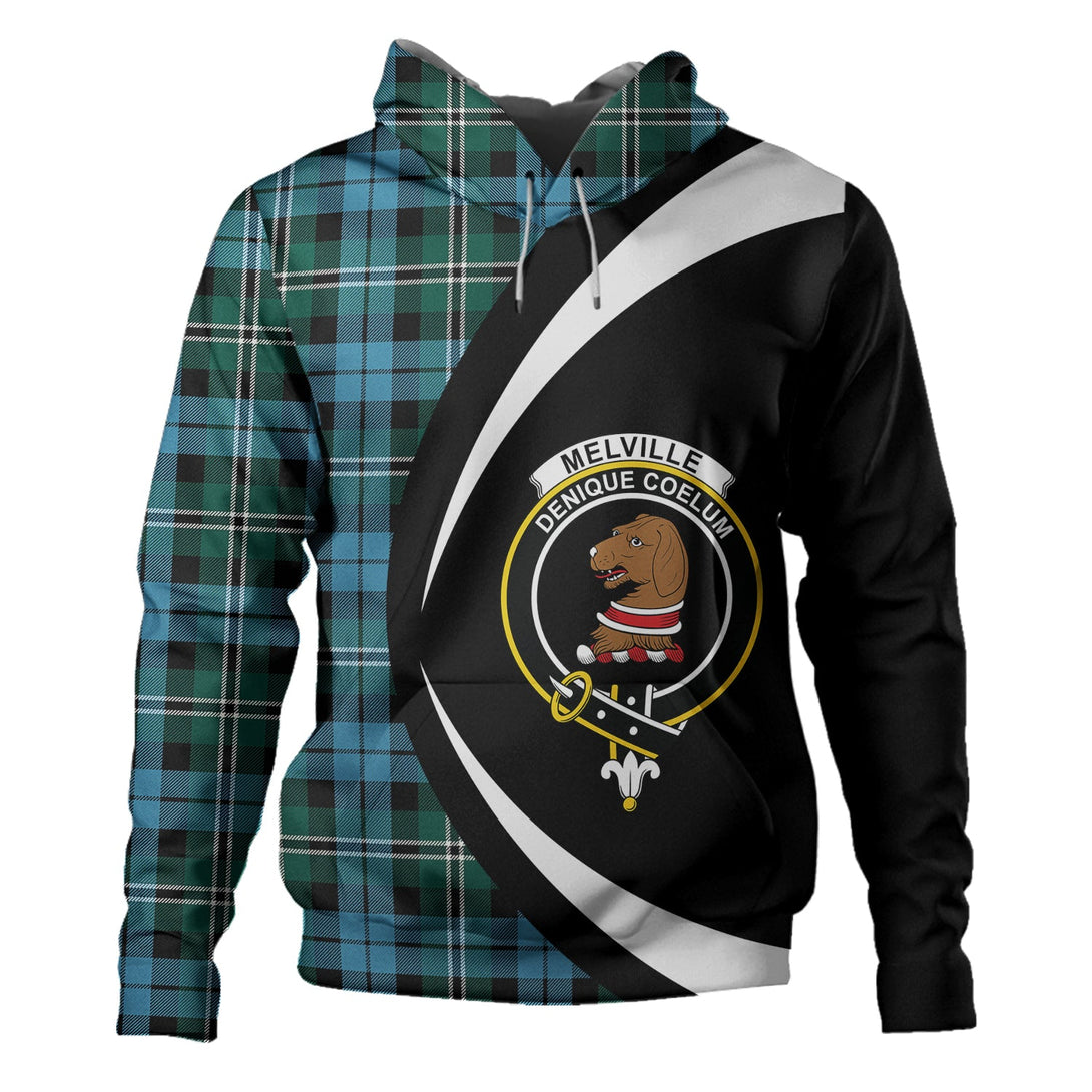 Melville Modern Clan Badge Tartan Hoodie Circle Style