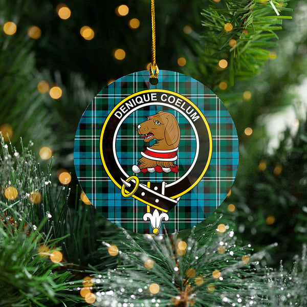 Melville Modern Clan Badge Tartan Plastic Christmas Ornaments