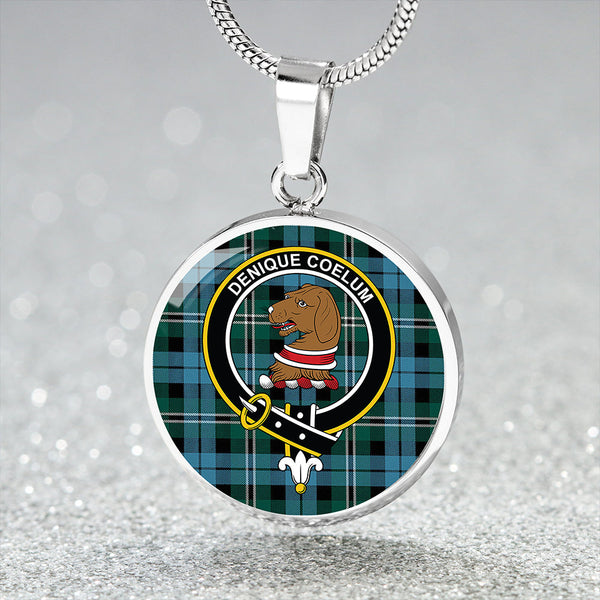 Melville Modern Clan Badge Tartan Classic Circle Necklace