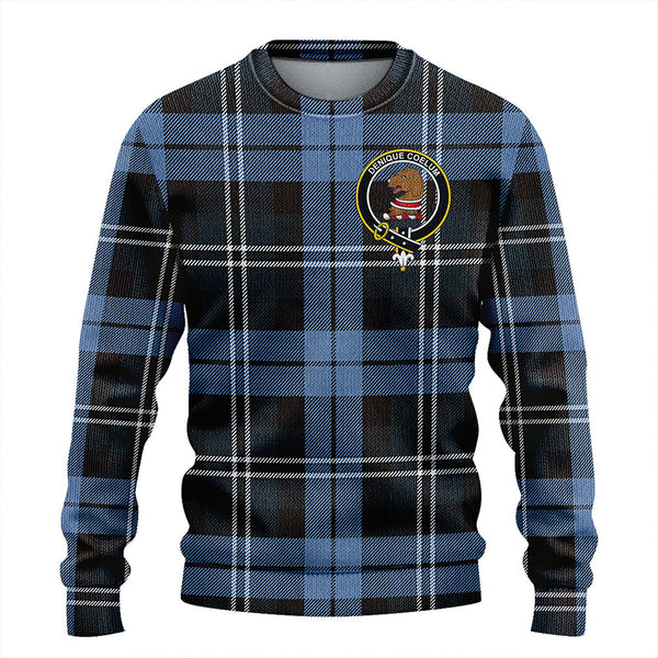 Melville Weathered Clan Badge Tartan Knitted Sweater