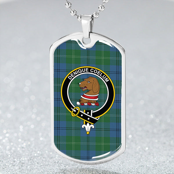 Melville #2 Ancient Clan Badge Classic Tartan Dog Tag Necklace