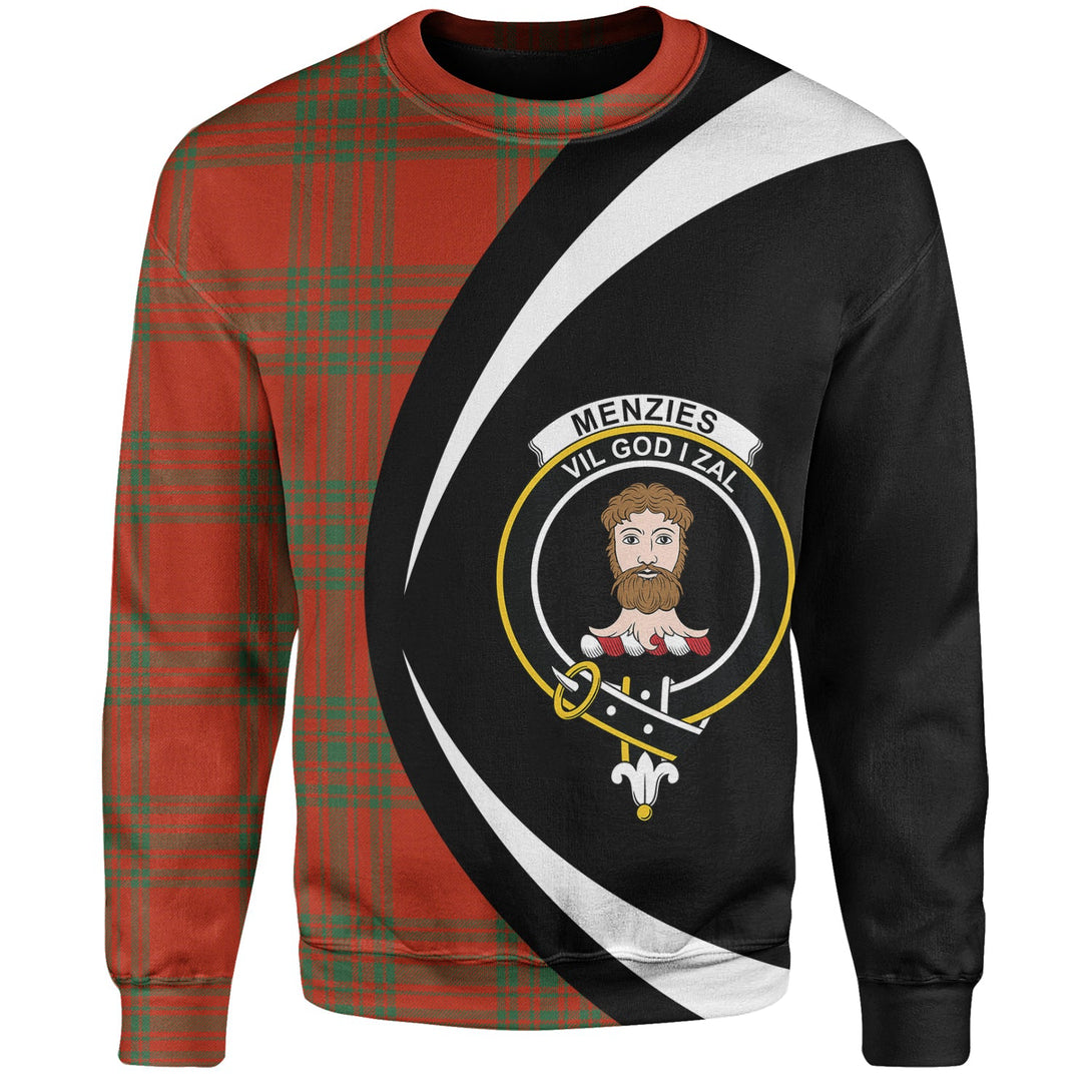 Menzies Ancient Clan Badge Tartan Sweatshirt Circle Style Personalized