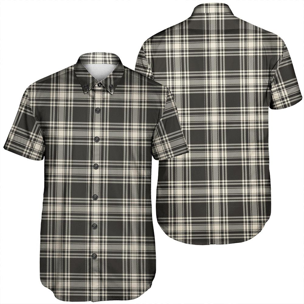 Menzies Black & White Ancient Tartan Classic Short Sleeve Shirt