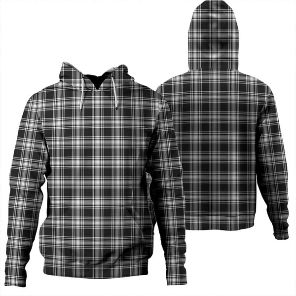 Menzies Black & White Modern Tartan Classic Hoodie