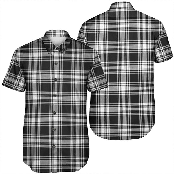 Menzies Black & White Modern Tartan Classic Short Sleeve Shirt