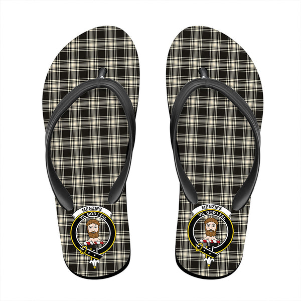 Menzies Black & White Ancient Classic Crest Flip Flop