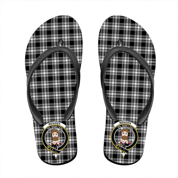 Menzies Black & White Modern Classic Crest Flip Flop