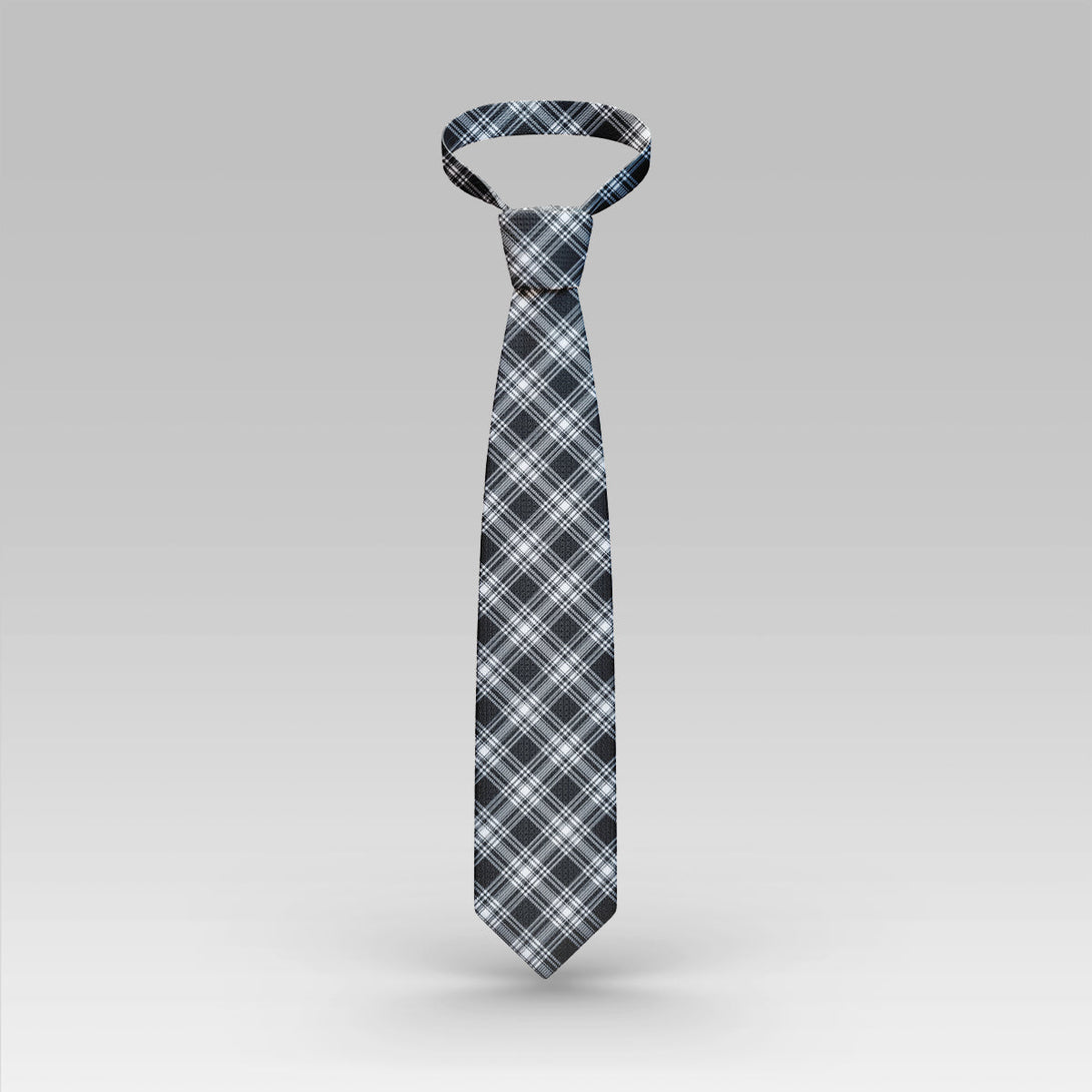 Menzies Black & White Modern Tartan Classic Tie