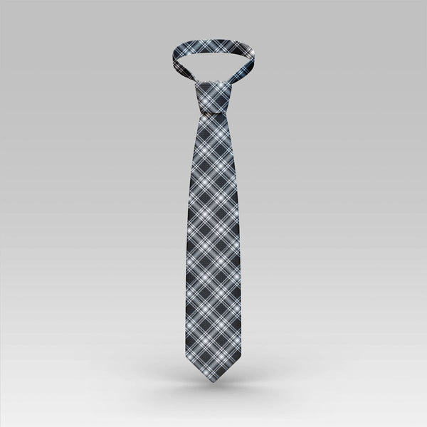 Menzies Black & White Modern Tartan Classic Tie